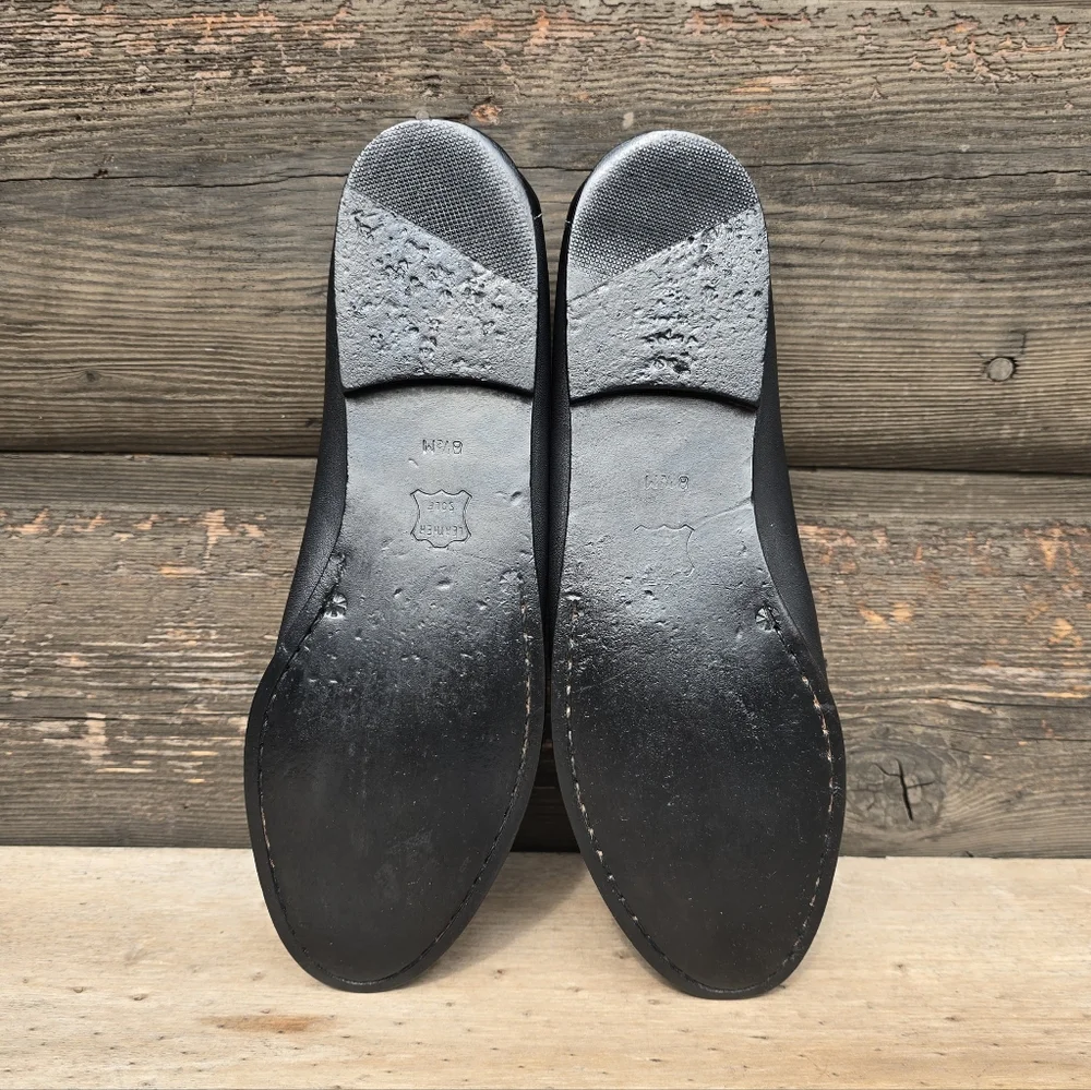 Liz Claiborne 90s Preppy Minimalist Black Leather Crest Comfort Loafers 8.5M